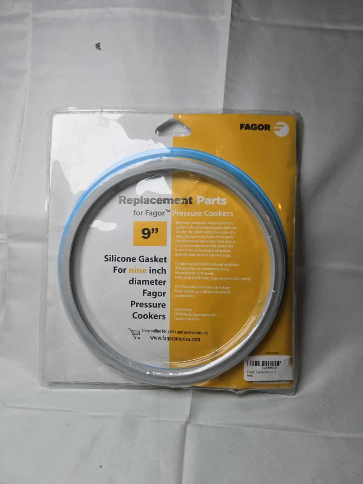 BRAND NEW OEM Fagor Pressure Cooker Gasket Seal Silicone 9” Diameter