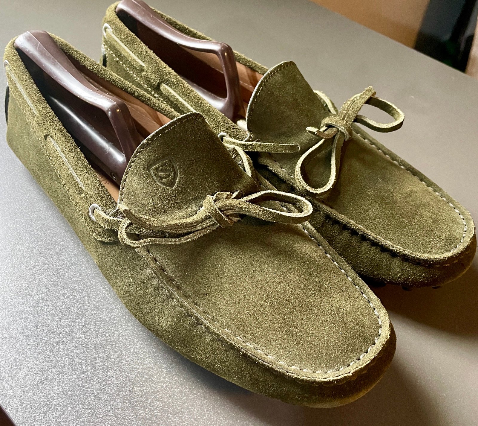 Scarosso Green Suede Dress Slip-On’s