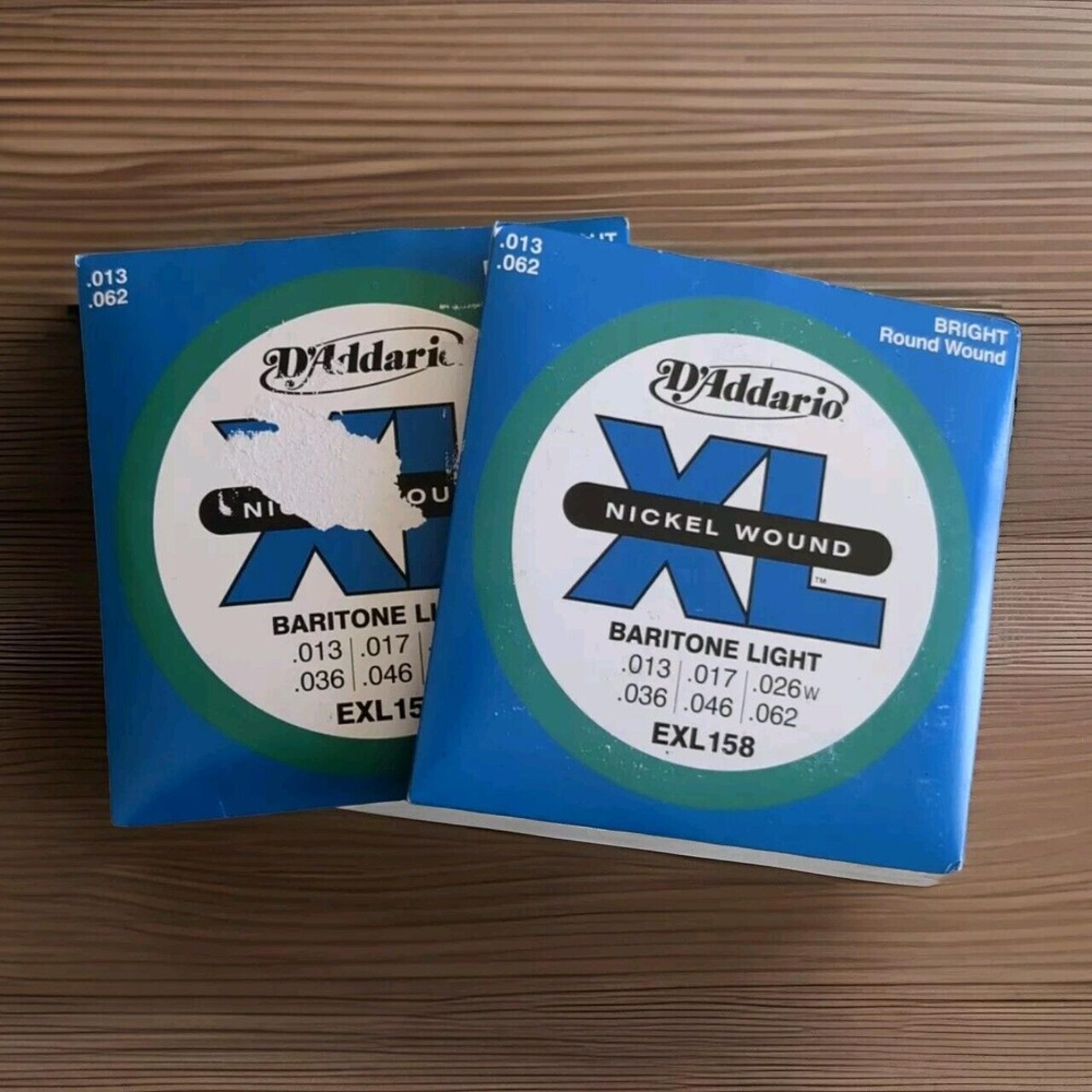 2 Sets D'Addario EXL158 Nickel Wound Baritone Light 13-62 or Heavy Drop Tuning