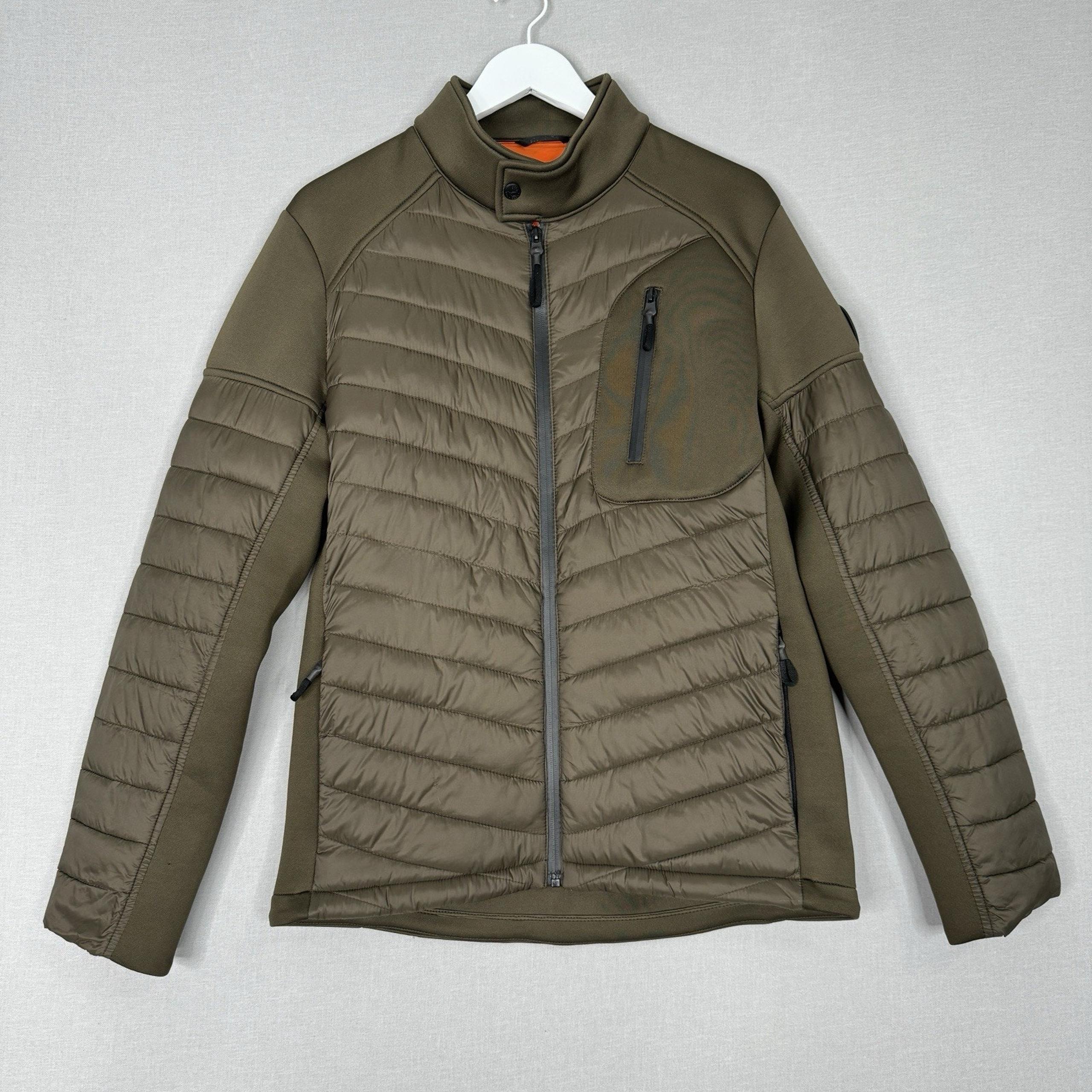 Body Glove Mens Jacket Small Green Neoprene Primaloft Puffer Packable Travel