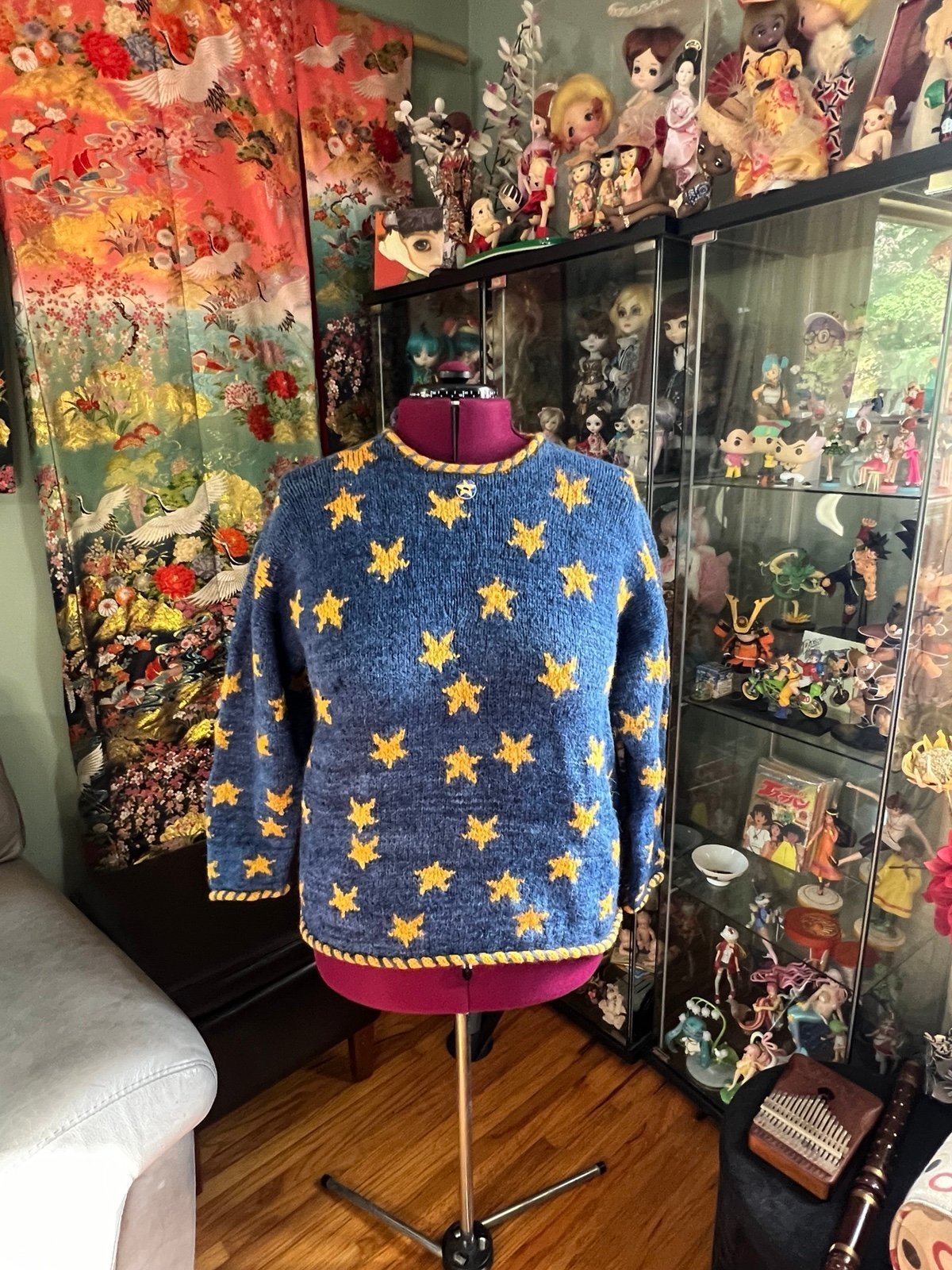 Amano Star Sweater Pullover 100% Wool Vintage Size 2X Natural Fibers