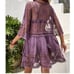 Purple Contrast Lace Swimsuit Coverup Beach Dress
