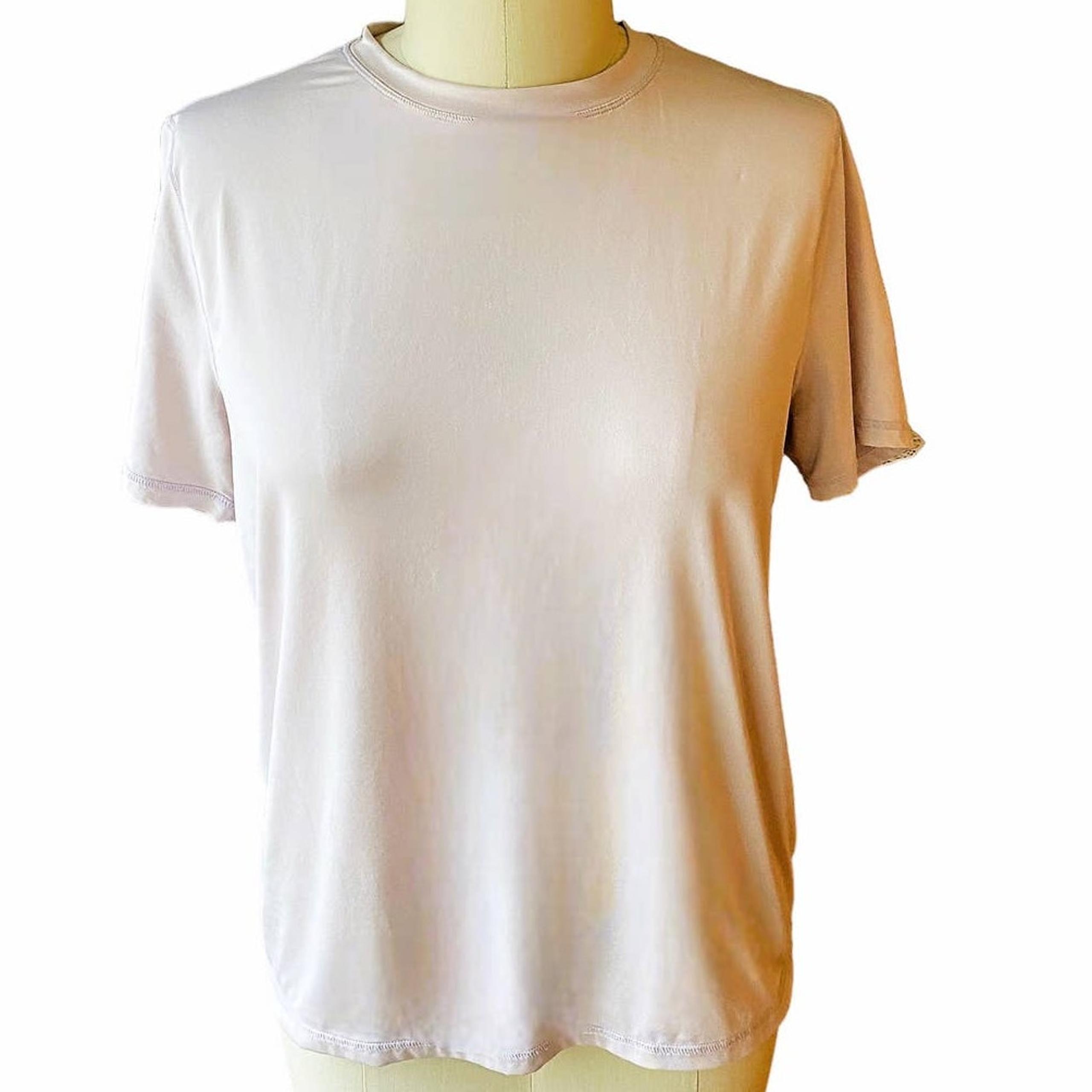 FABLETICS Light Pink Activewear Silky Short Sleeve T Shirt Top ~ Women's LARGE