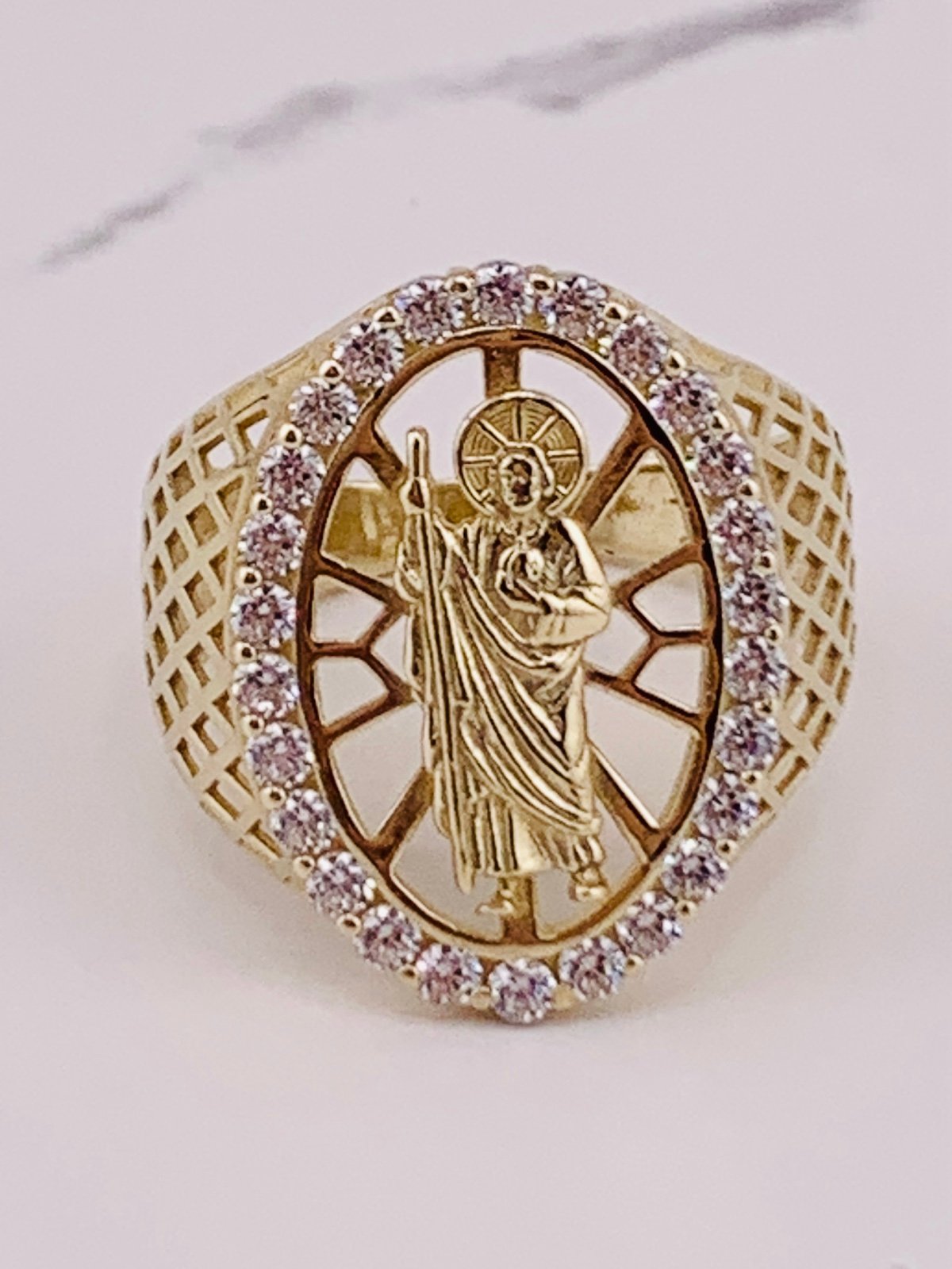 ❤️ 14k solid Gold Ring Men's ❤️ St Jude San Judas