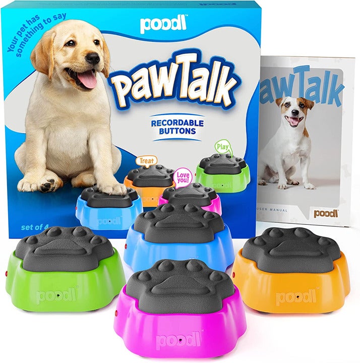 PawTalk Recordable Dog Buttons - Talking Buttons for Pet Communication - Gifts
