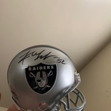 Raiders khalil mack autograph mini helme