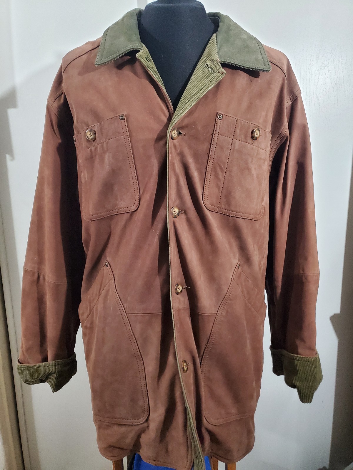 Vintage Willabee & Ward Leather Trim Winter Jacket Coat Sz L
