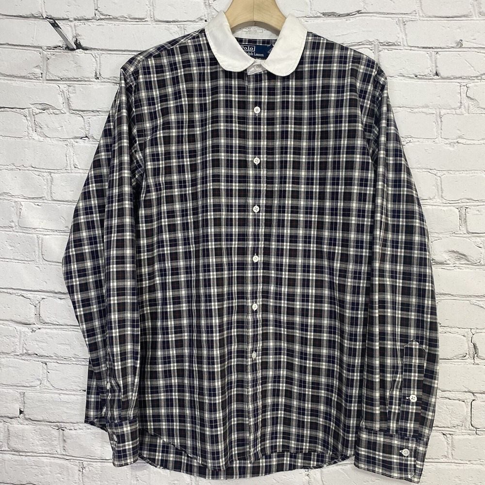 Vintage Polo Ralph Lauren Club Bleeker Custom Fit Shirt Size XL Button Up Check