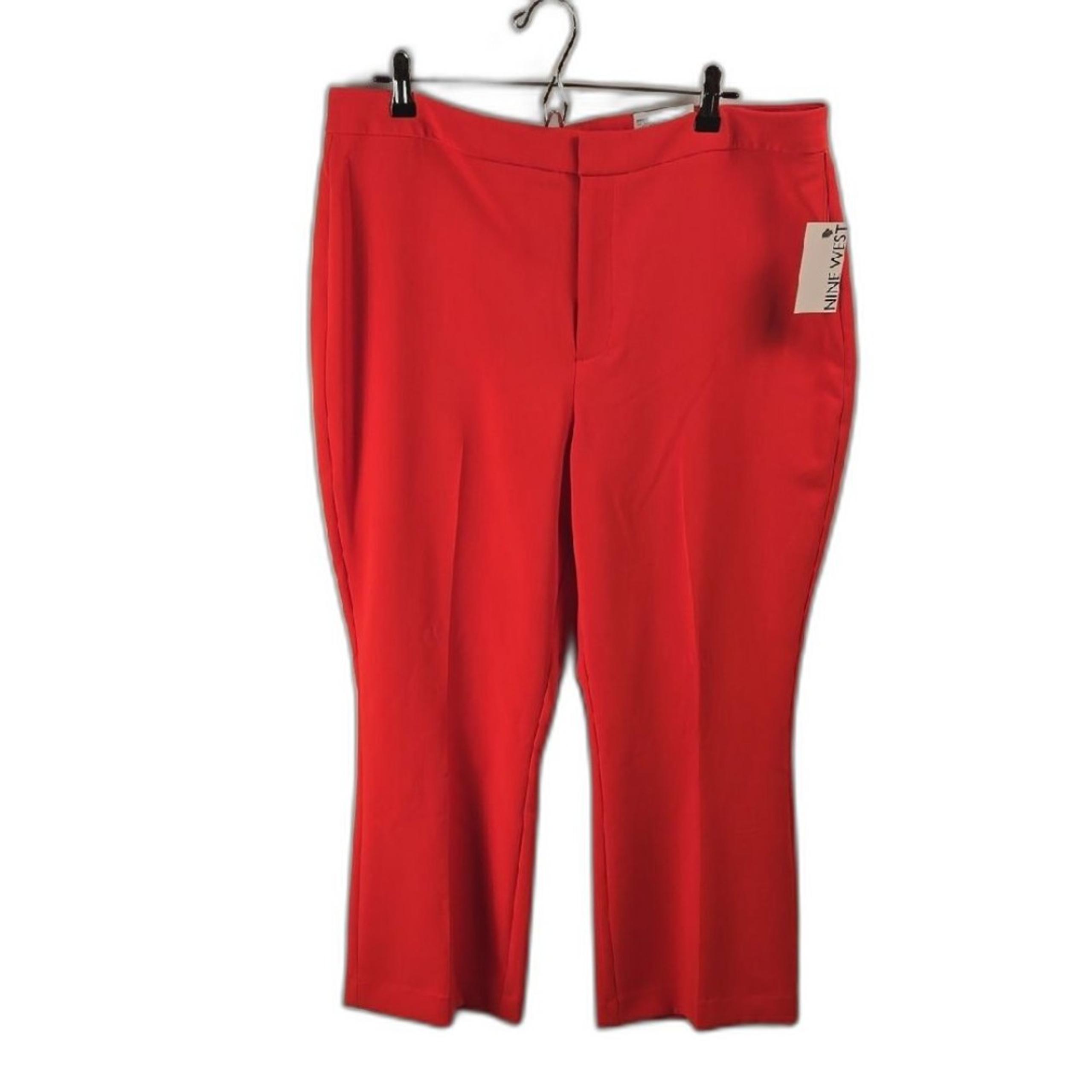 Nine West Womens Red Solid Polyester Casual Kick Flare Pants Sz 18 NWT