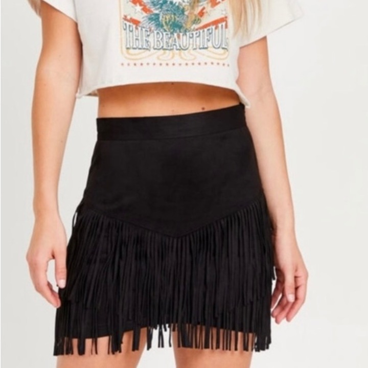 NWT Altar'd State Viral Farrah Fringe Skirt