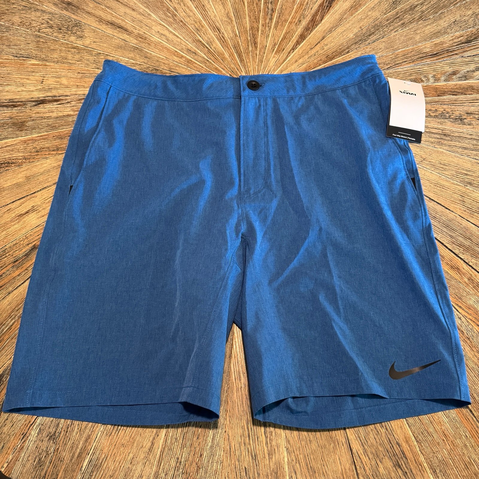 NWT Nike Swim Mens size 34” waist blue zipper pocket