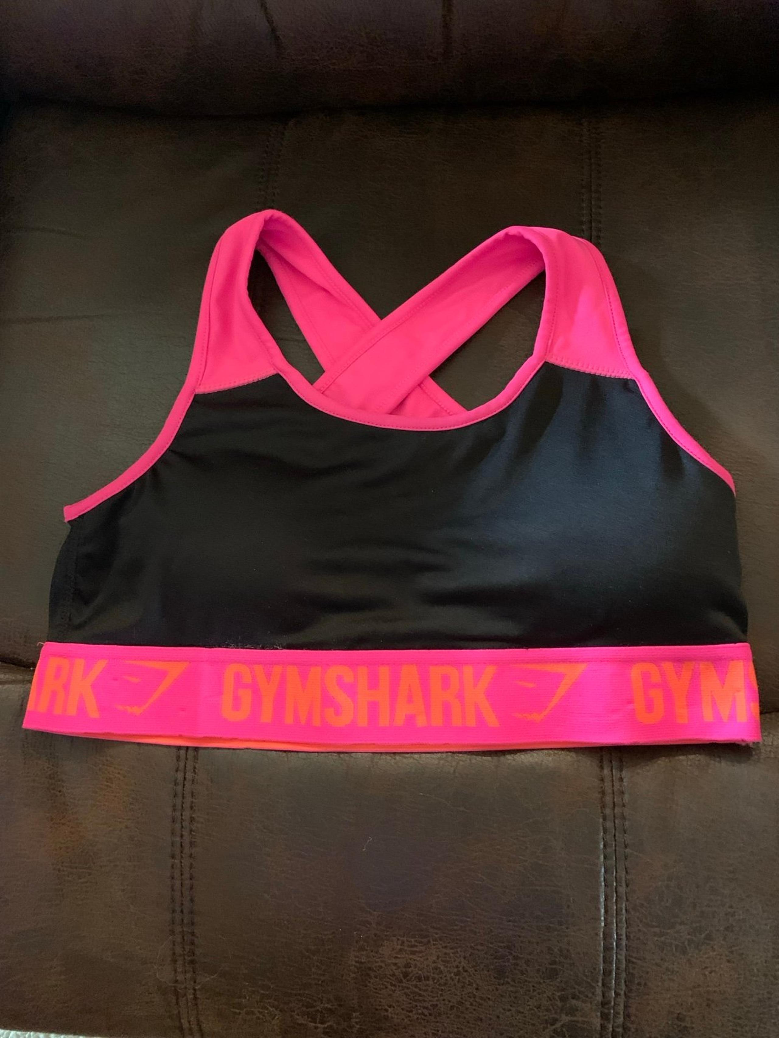 Women’s GYMSHARK sports bra, size S, black and pink colored