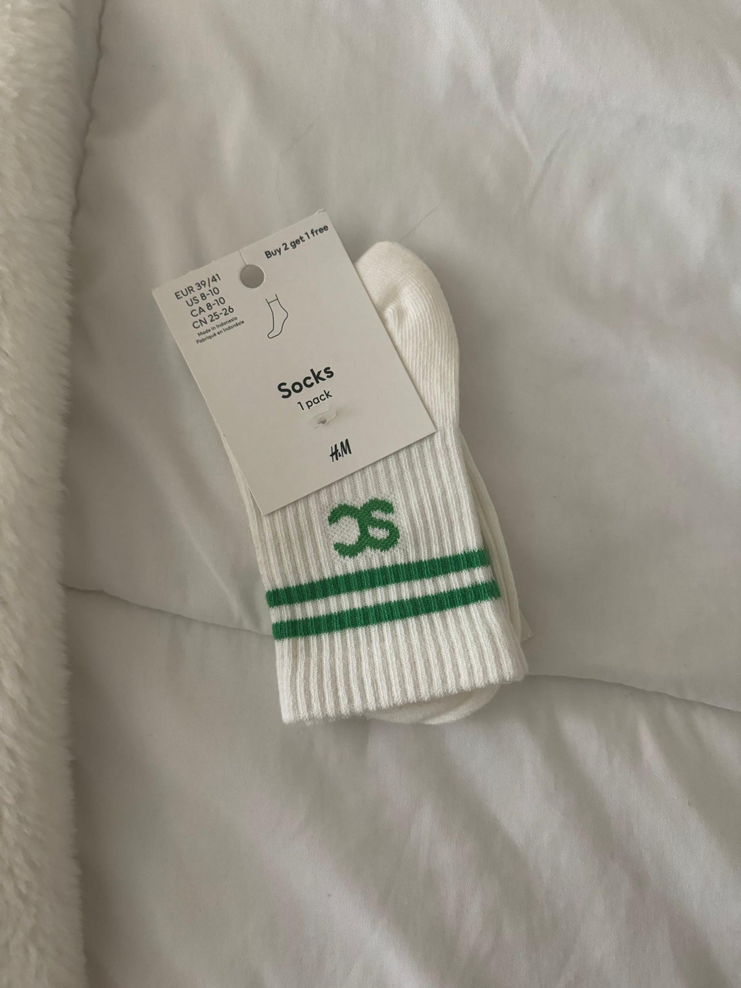 New Green and White Socks