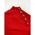 Anne Klein Sweater Top Large Red Women's Mock Button-Accent NEW