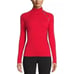 Anne Klein Sweater Top Large Red Women's Mock Button-Accent NEW