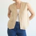 (XS)DONNI. LINEN VEST - SAND