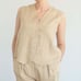 (XS)DONNI. LINEN VEST - SAND