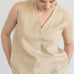 (XS)DONNI. LINEN VEST - SAND