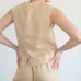 (XS)DONNI. LINEN VEST - SAND