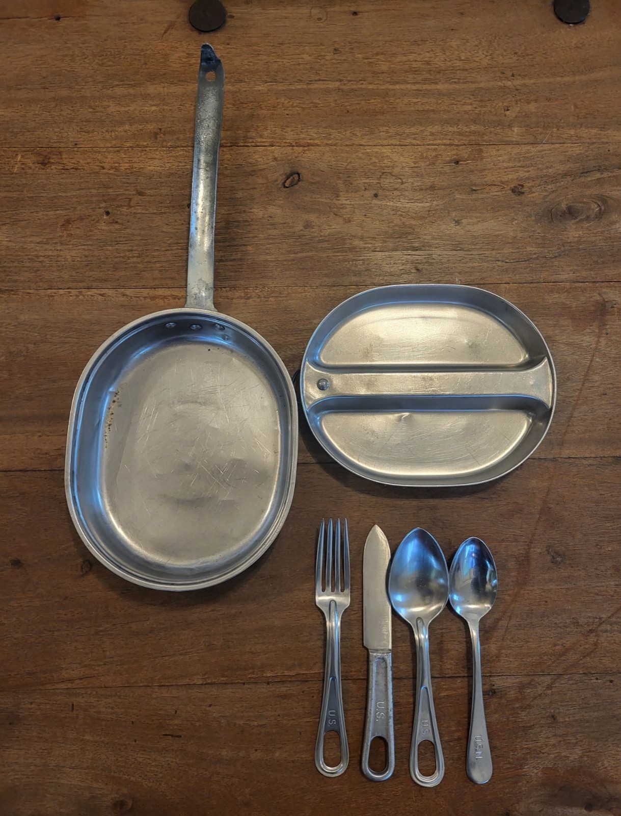 1942 US Army Mess Kit Complete w/Utensils Knife, Spoon & Fork