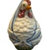 Vintage N S GUSTIN Co Blue Stipple Hen Soup Gravy Bowl Tureen Ceramic Chicken