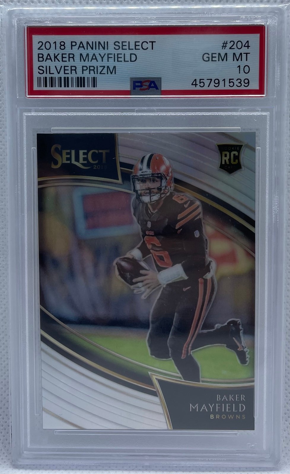 Baker Mayfield 2018 Select Field Level Silver RC Rookie #204 PSA 10 GEM MINT