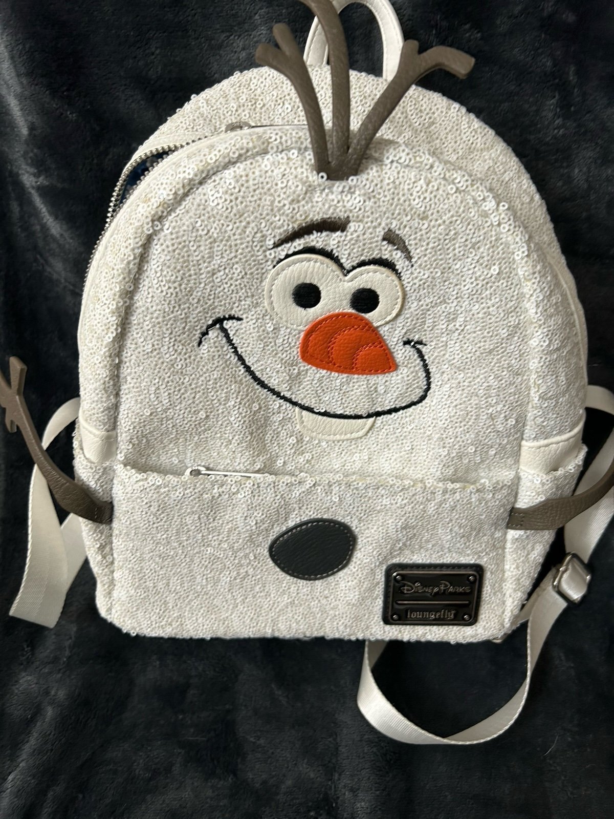 Loungefly Disney Frozen Olaf sequin mini backpack Used