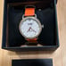 Coach Delancey Watch With 36mm White Face & Orange Leather Band