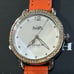 Coach Delancey Watch With 36mm White Face & Orange Leather Band