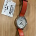 Coach Delancey Watch With 36mm White Face & Orange Leather Band