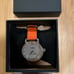 Coach Delancey Watch With 36mm White Face & Orange Leather Band