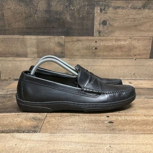 Cole Haan Mens Penny Loafers Leather Slip On Black Shoes C07637 Size 9M