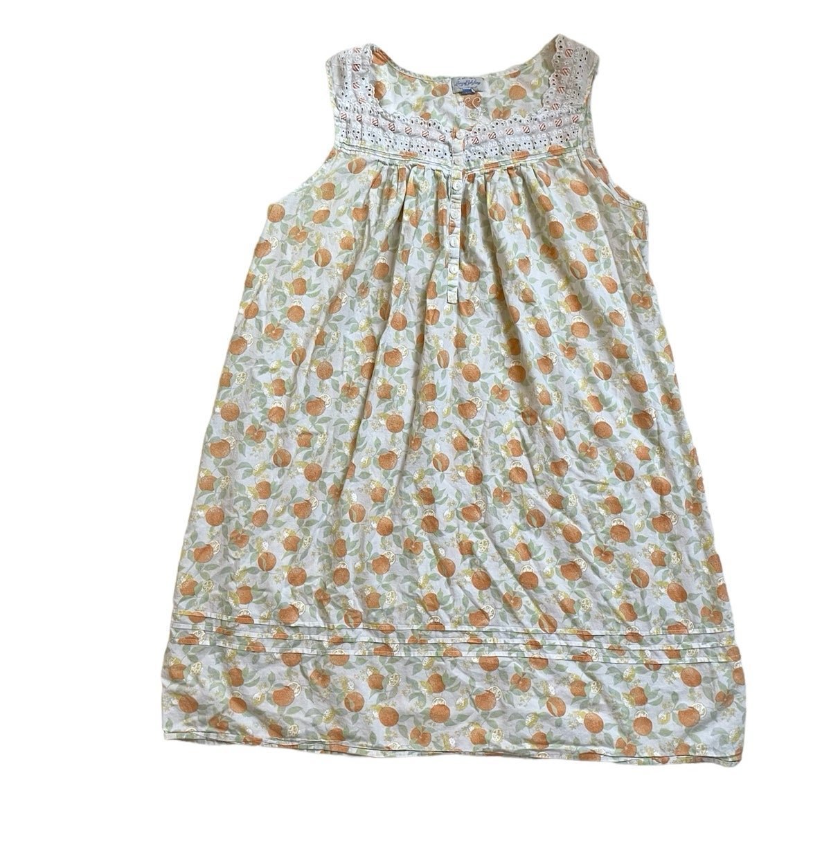 Vintage Lanz of Salzburg citrus print flowy summer house dress