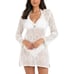 NWT La Blanca Waverly Covers Crochet V-Neck Tunic Cover Up - Ivory size XS