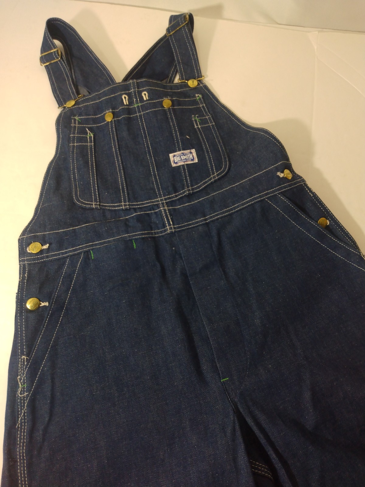 Mens Vintage Big Smith Union Made Sanforized Denim Overalls Sz 34x30