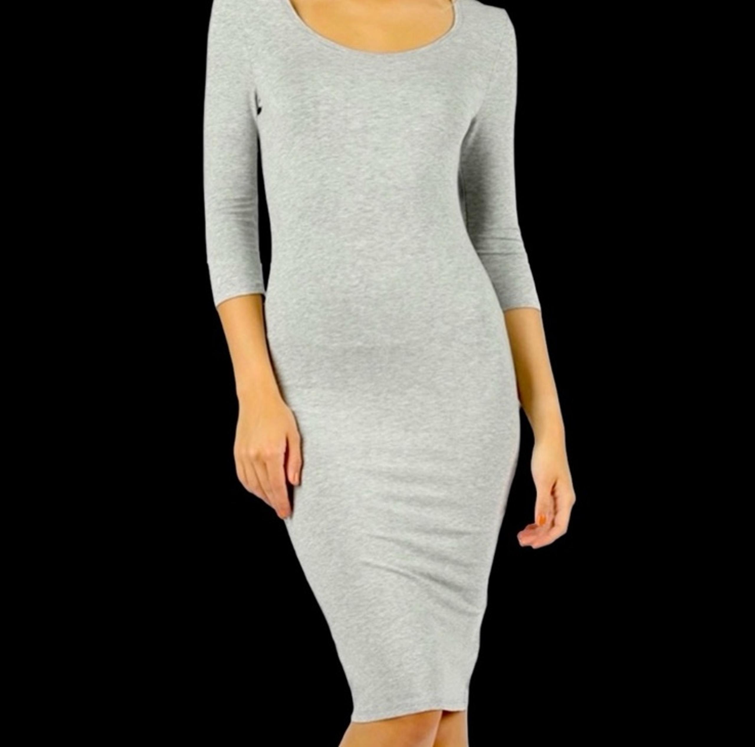 Dress Zenana 3/4 Sleeve Tee Dress stretchy Bodycon New 2 Available S & M
