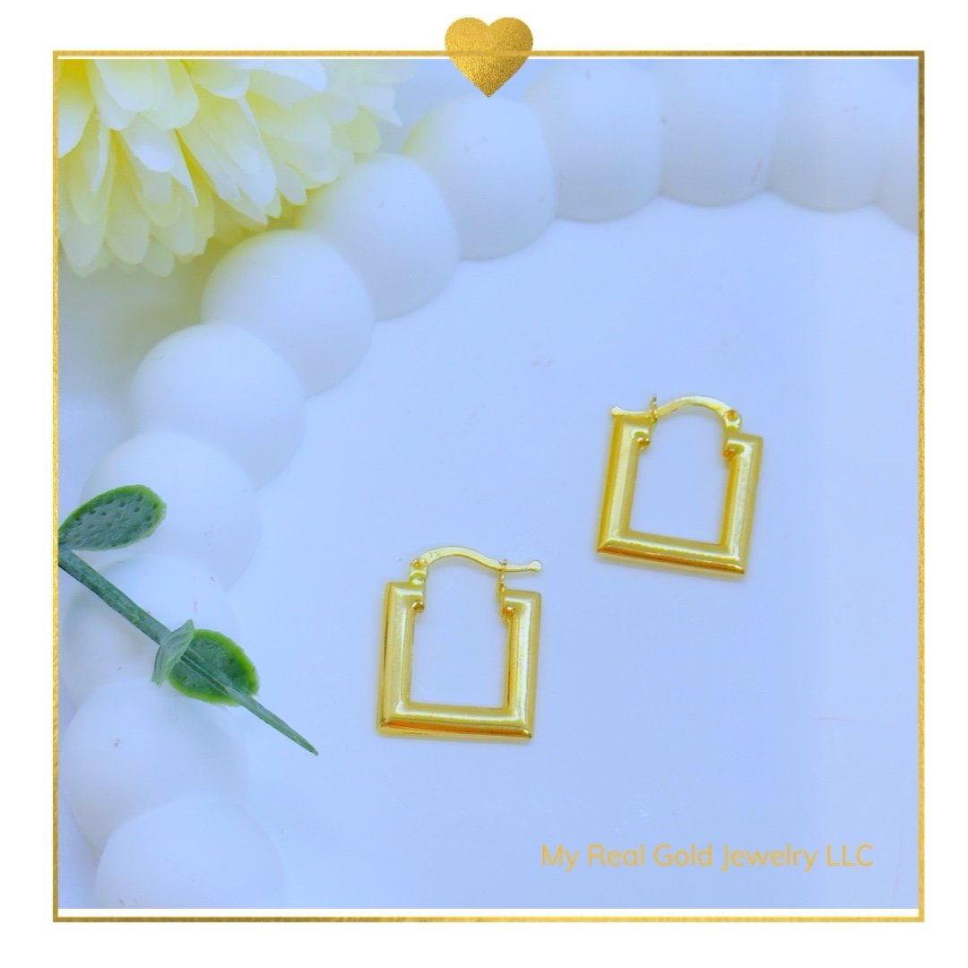 18K Real Gold Earrings