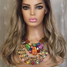 Freepart h.d Ash blonde wavy lace wig