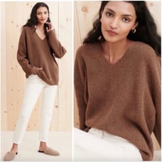 Jenni Kayne Cabin Sweater in Nutmeg Brown