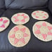 Vintage Boho hand Woven Wicker Straw Trivets / Set 5 pieces