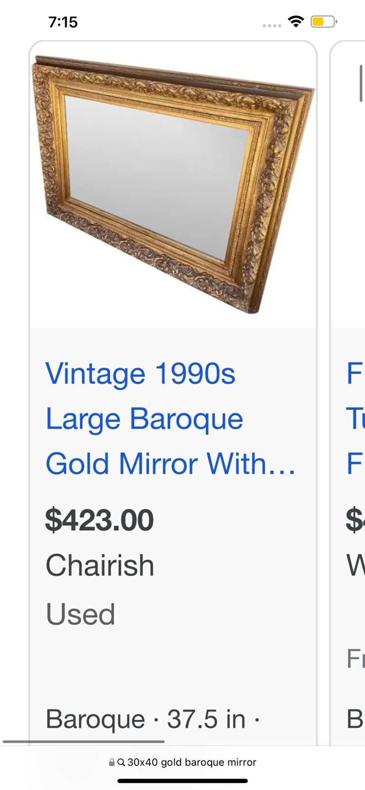 Gold Baroque Mirror!