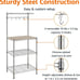 Kitchen Storage Baker's Rack with Removable Top, Chrome/Beige, 18 -23xcv