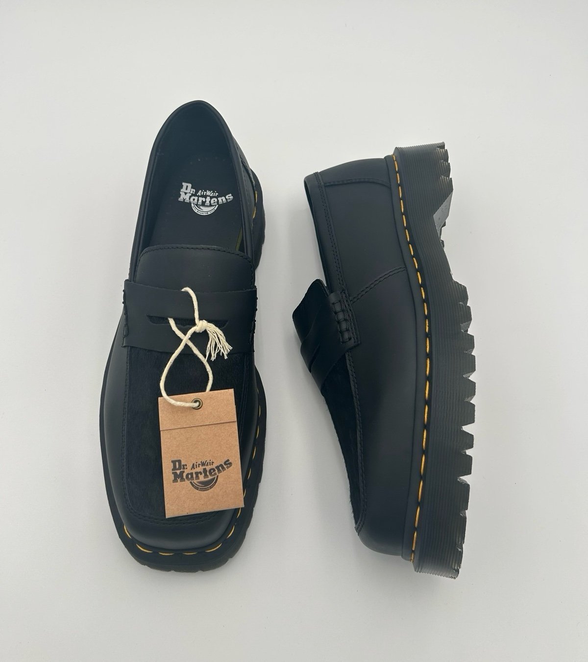 Dr. Martens - Unisex Penton Bex Square Toe Hair-On & Leather Loafers