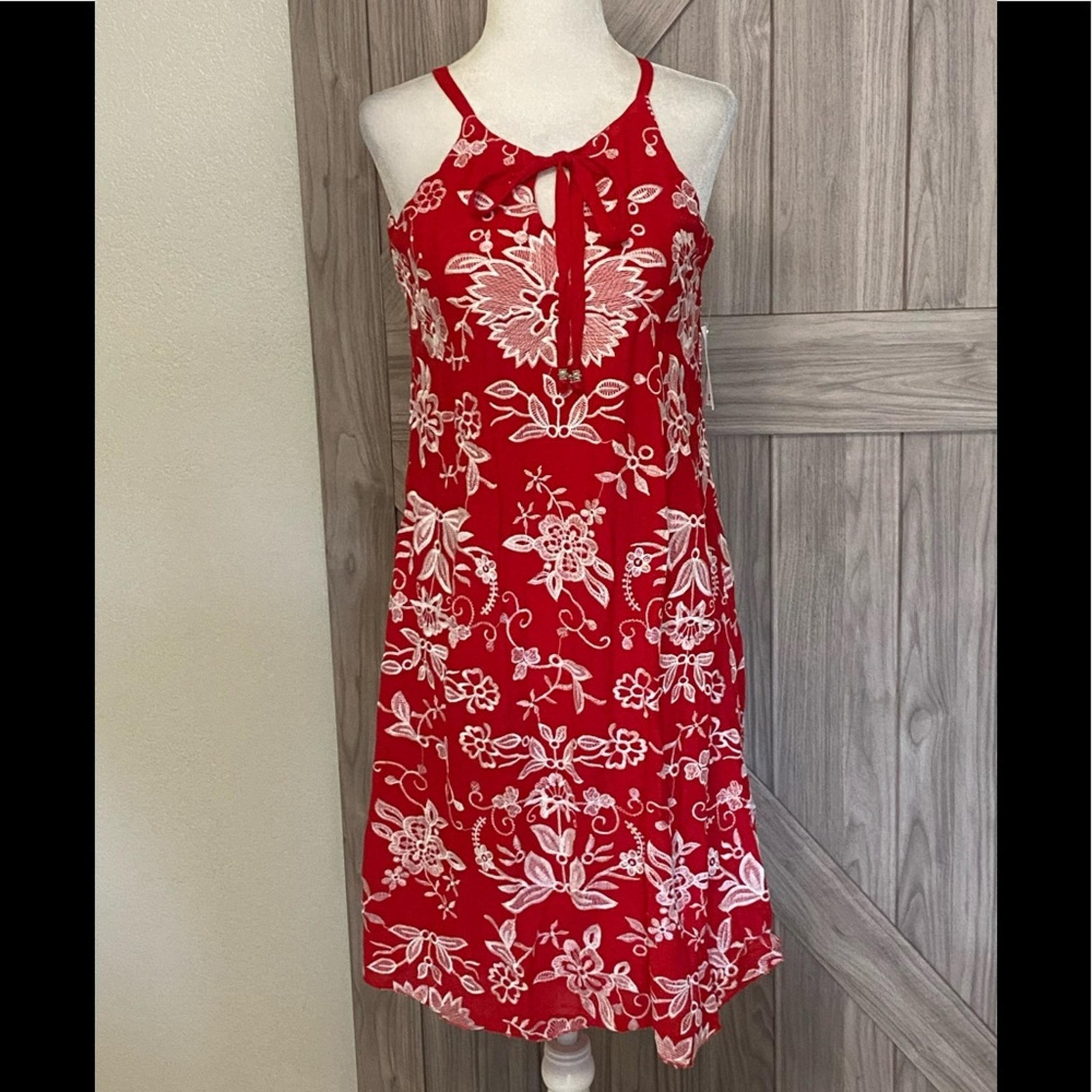 NWT Westport red dress with white embroidery extra small