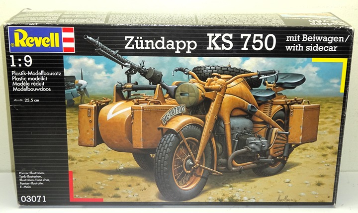 Rare Revell 1/9 Zundapp KS 750 mit Beiwagen w/ Sidecar Model Kit #03071 Sealed