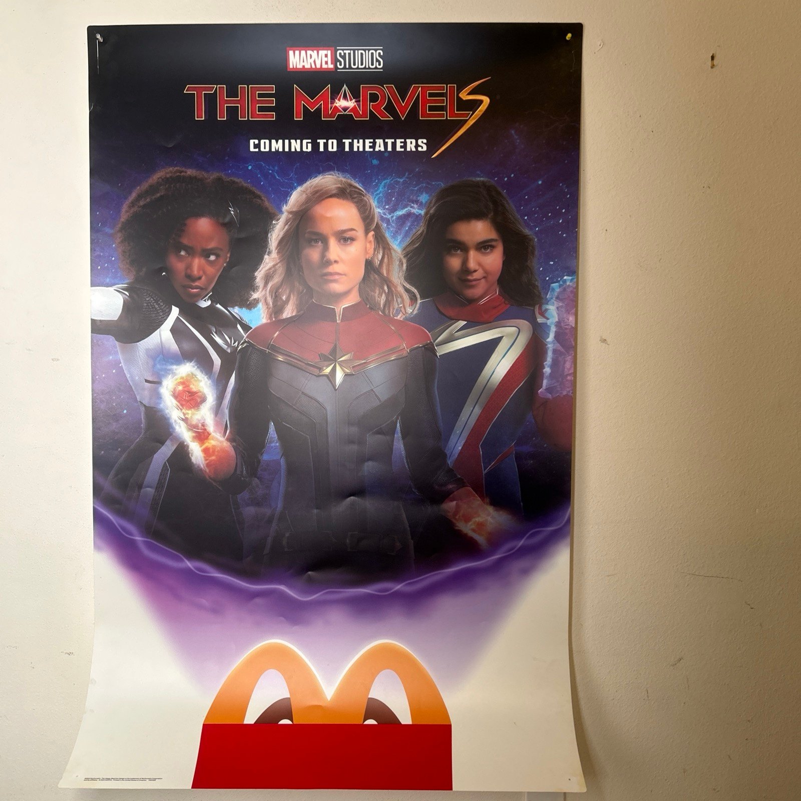 Marvel Studios The Marvels Movie Poster McDonald’s Promotional 35x55