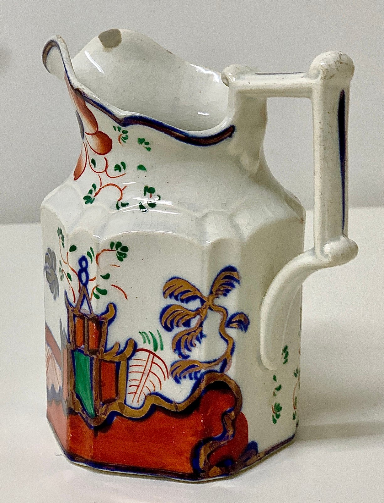 Marked & Dated November 15, 1845 Pagoda Pattern Gaudy Welsh Antique Jug Pitcher
