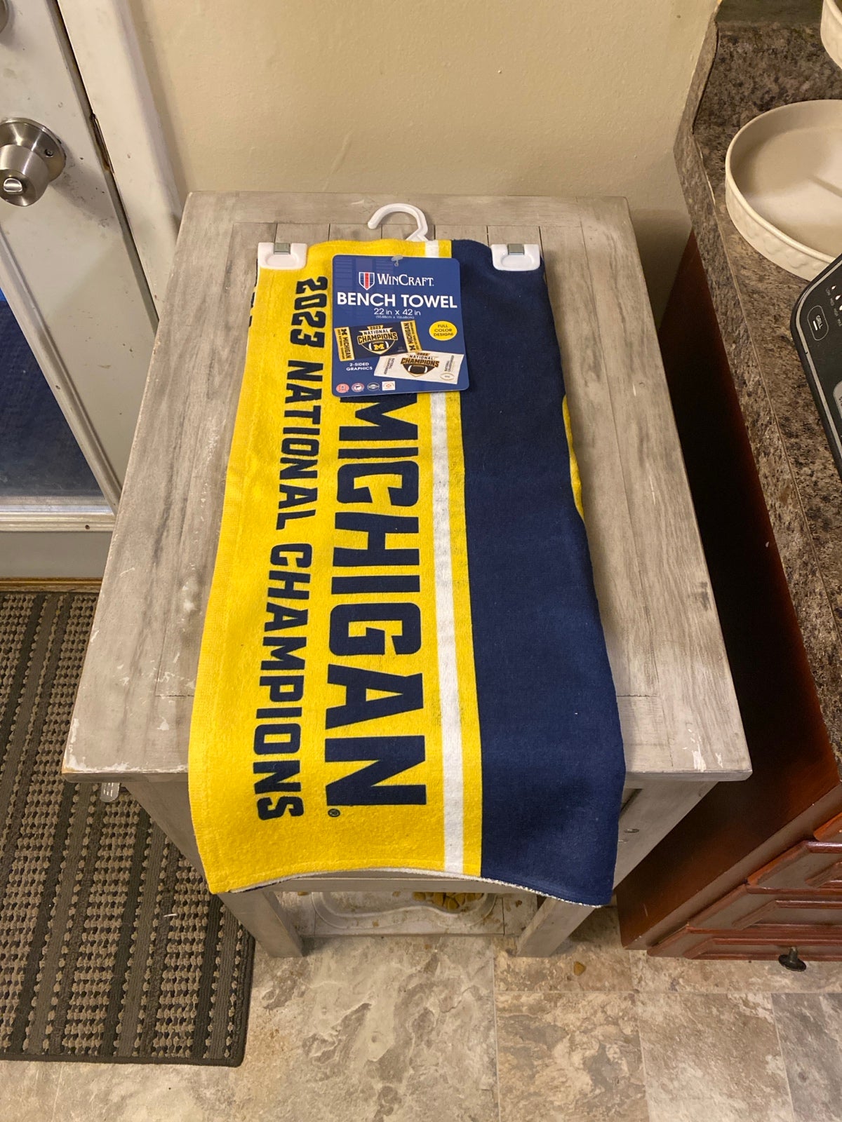 2023-2024 National Champions Michigan Wolverines 22x42 DS Locker Room Towel! NWT