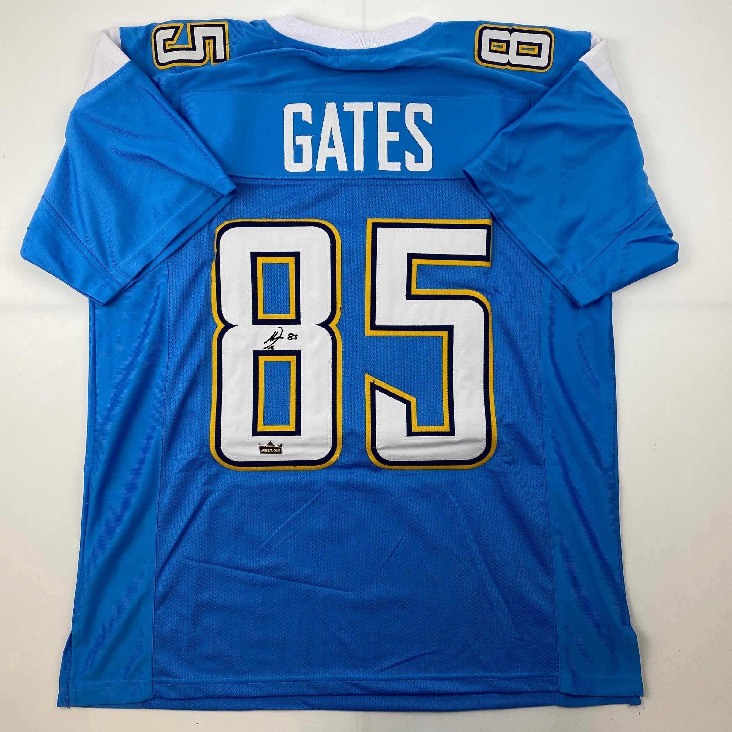 Facsimile Autographed Antonio Gates Los Angeles LA Powder Blue Auto Jersey Siz