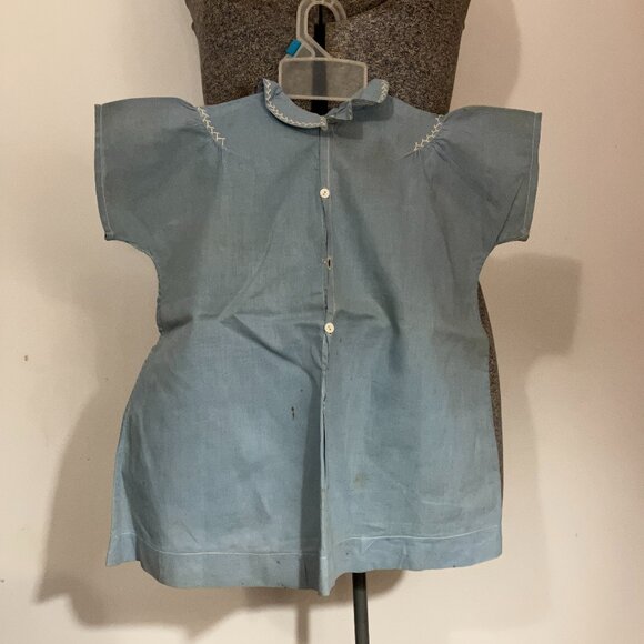 Vintage Handmade 1930s-40s Child's Light Blue Shirt/Dress